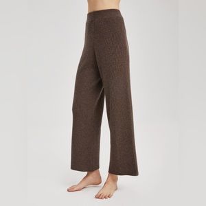 Nap Cashmere Rib-Knit Leisure Bottoms